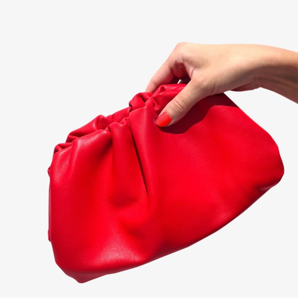 Sexy Red Faux Leather Clutch
